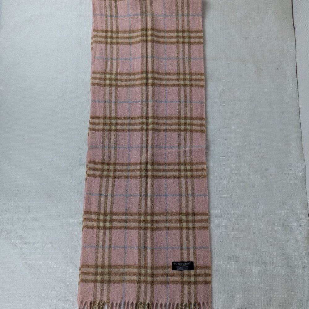 Burberry Lambswool Scarf Pink Unisex | Iconic Check Pattern | Quick Dispatch - Picture 4 of 6